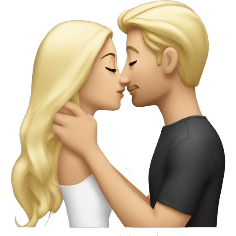 Tall The blond kissing curvy beautiful brunette  emoji