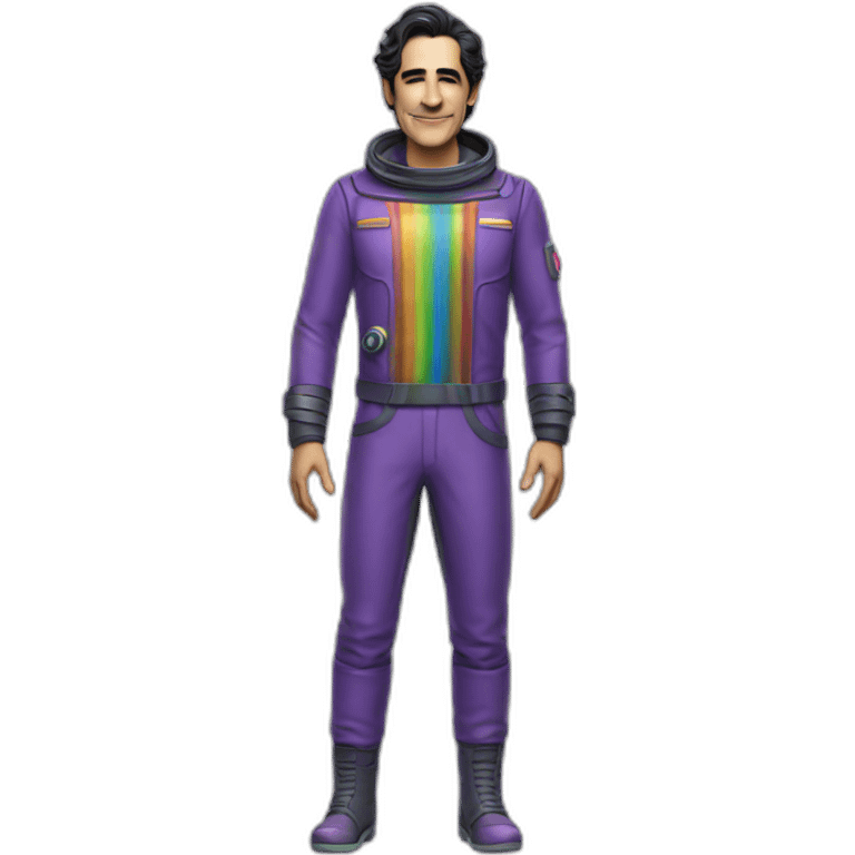 Ben Chaplin rainbow space outfit full body emoji