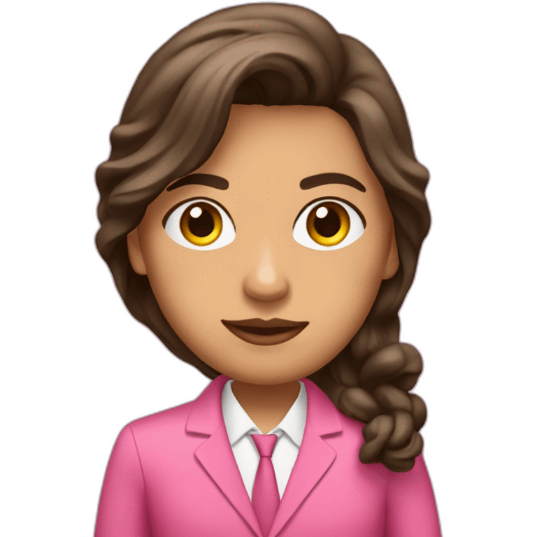 Gisel campos santos with a pink suit emoji