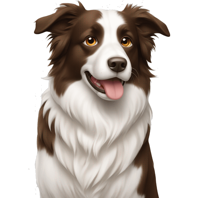 Brown border collie and white ragdoll  emoji