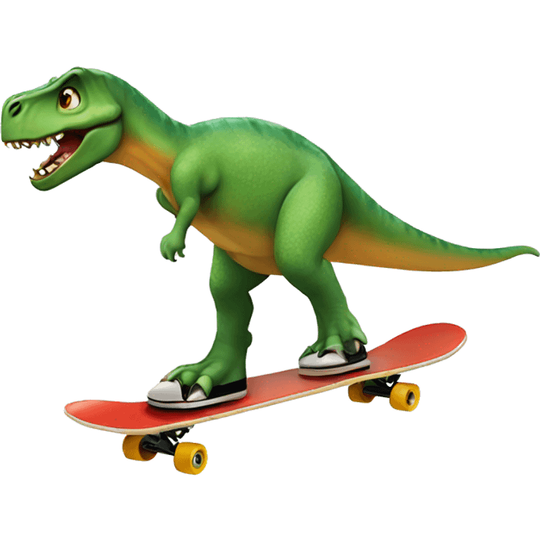 Dinosaur on skateboard emoji