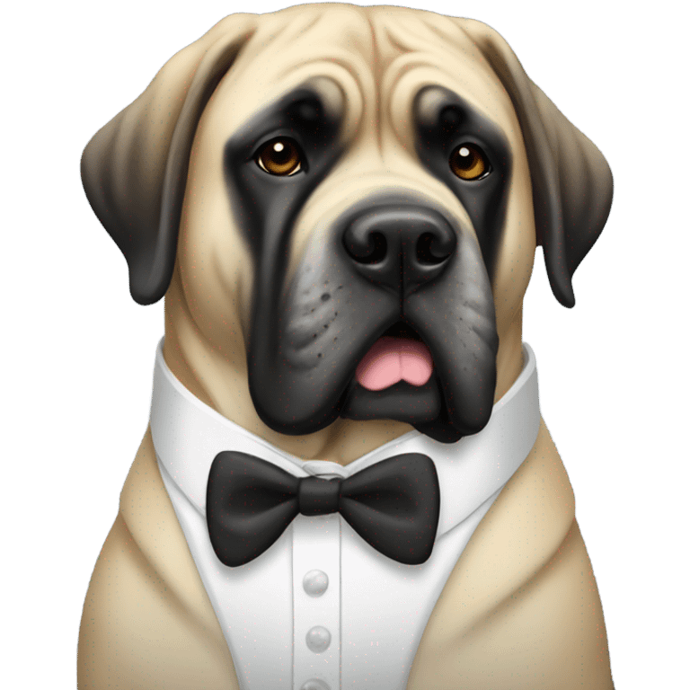 English Mastiff with tuxedo emoji