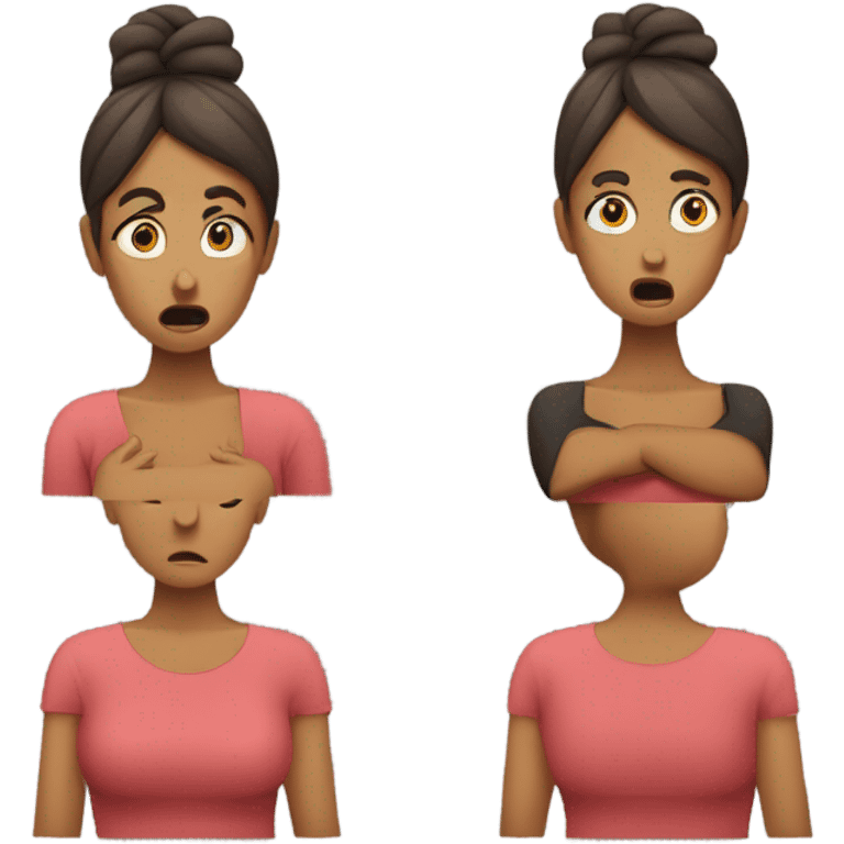 woman looking very stressed  emoji