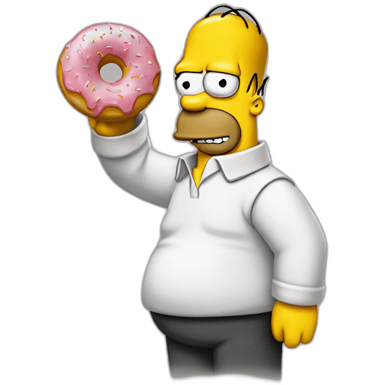 Homer simpson with a donut emoji