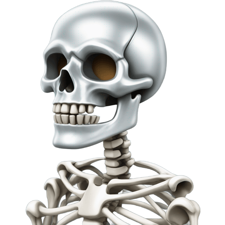 Skeleton made out of chrome emoji