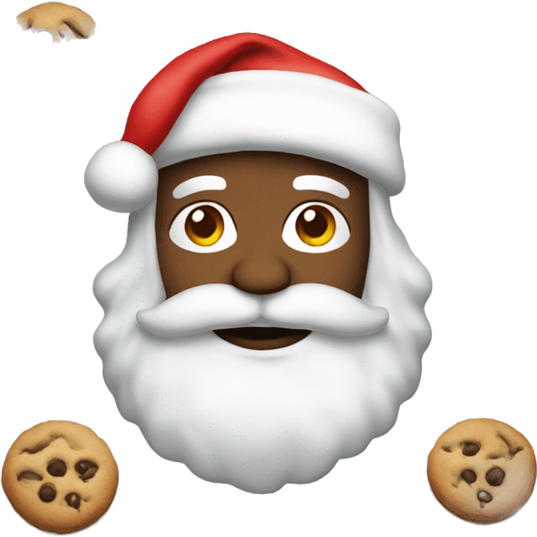 Santa with cookies around him emoji