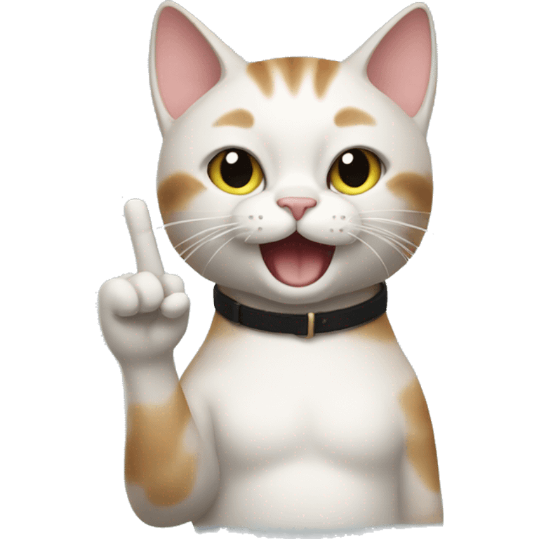 Cat giving the middle finger emoji