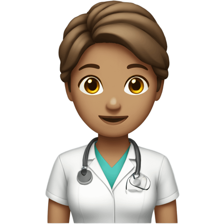 brown hair girl physical therapist emoji