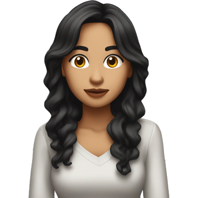 Chica morena cabello liso emoji