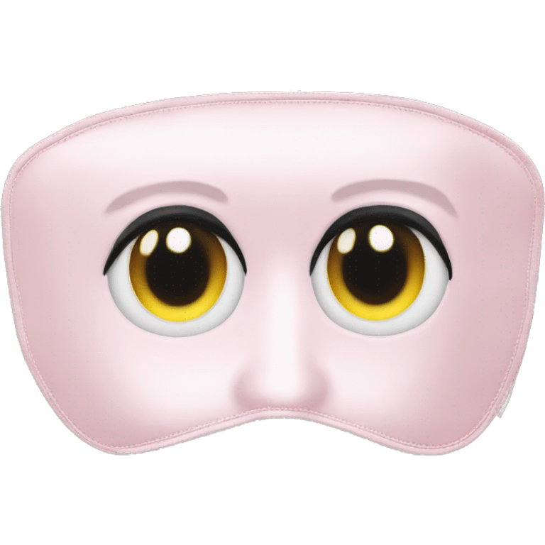 Pale pink satin blank eye mask emoji