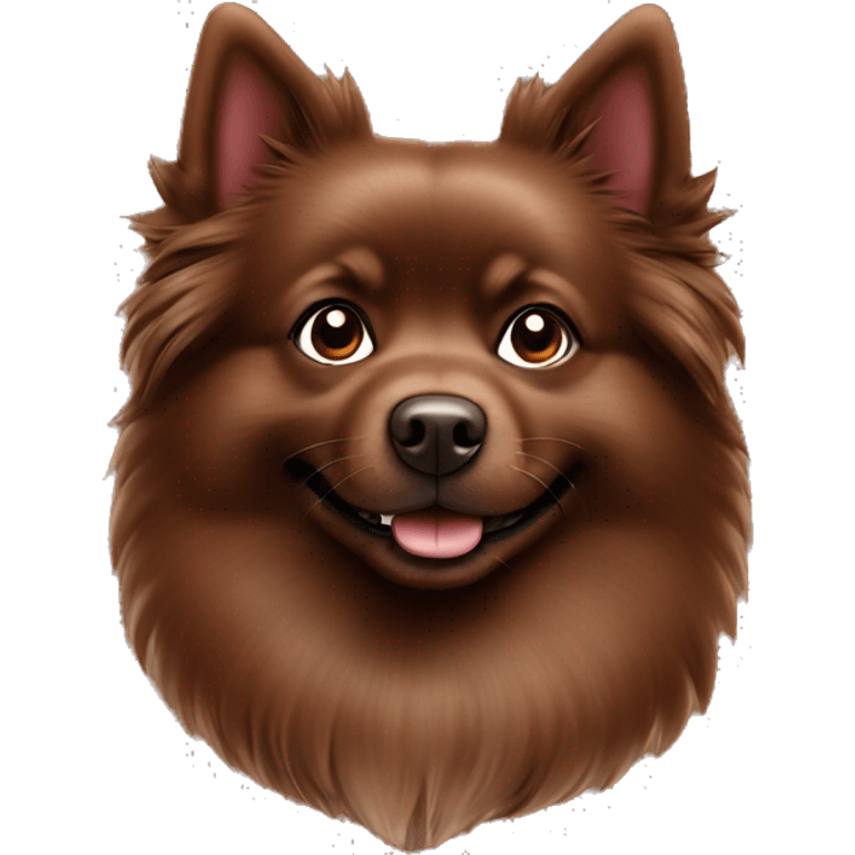 Spitz Barney dog chocolate brown colour  emoji