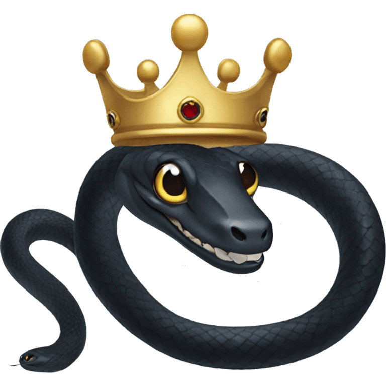 black snake in a crown emoji