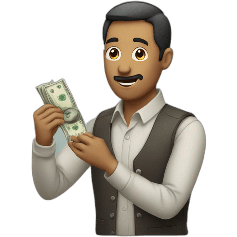 men counting money emoji