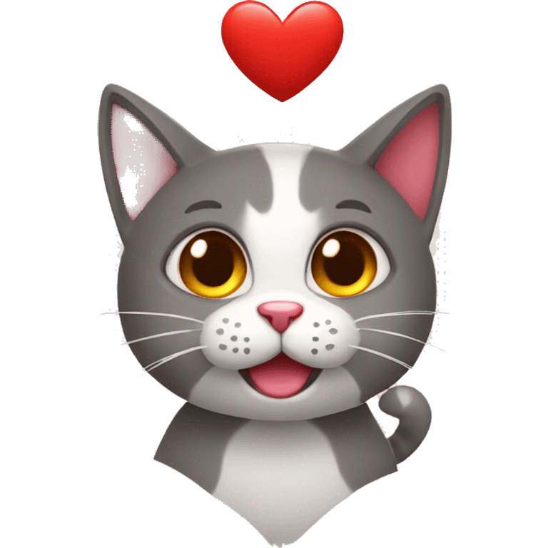 Gato con corazones emoji