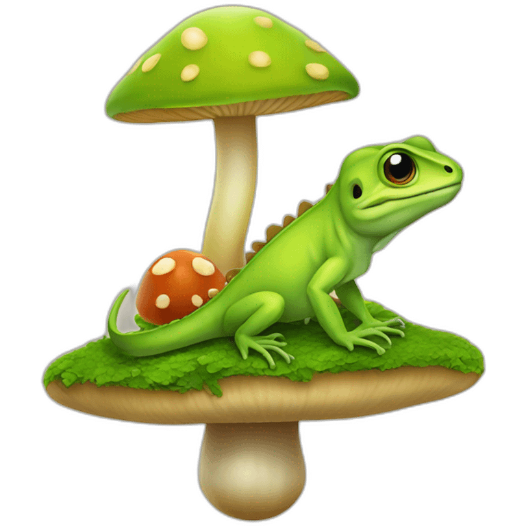 Lizard on mushroom emoji