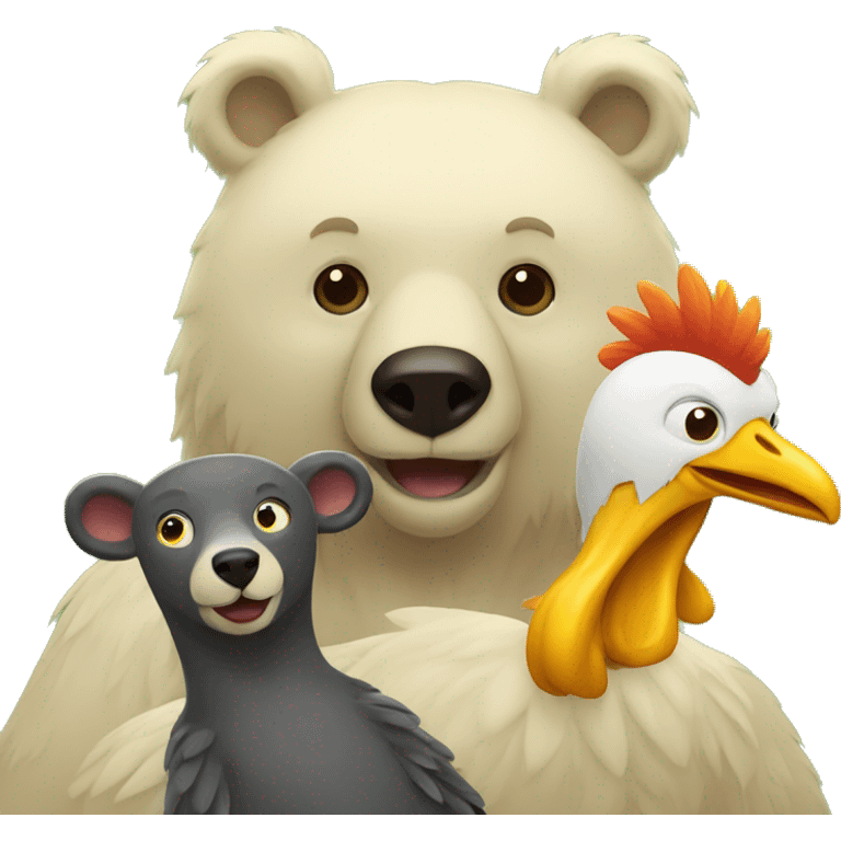 a bear and a dodo emoji