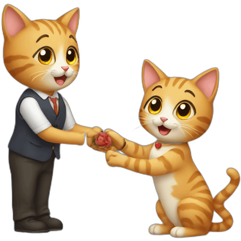 cats getting proposed to emoji