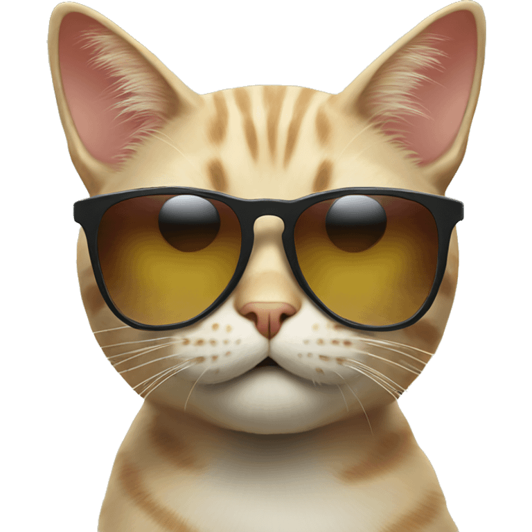 cat with sunglasses at the beach emoji