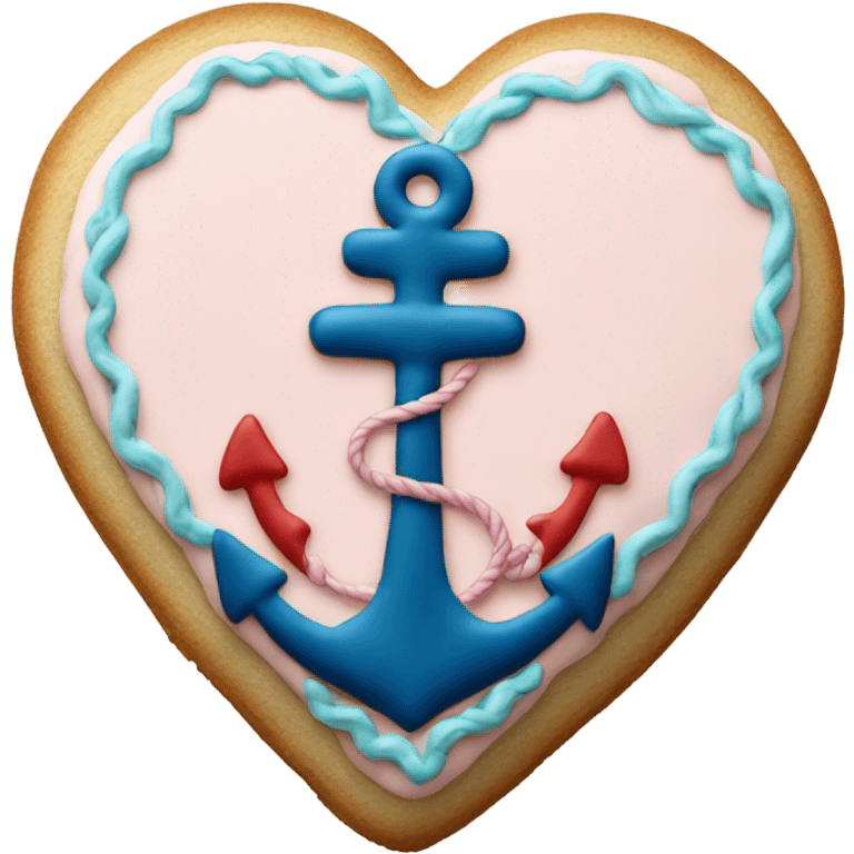 cookie heart with anchor emoji