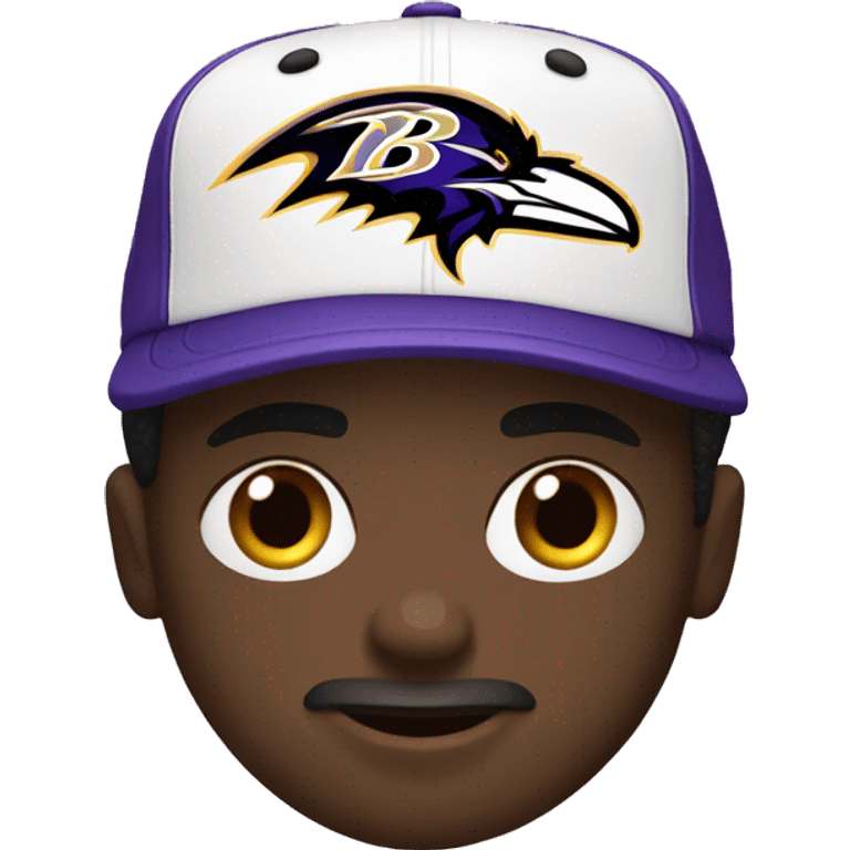 Black guy wearing Baltimore ravens hat emoji