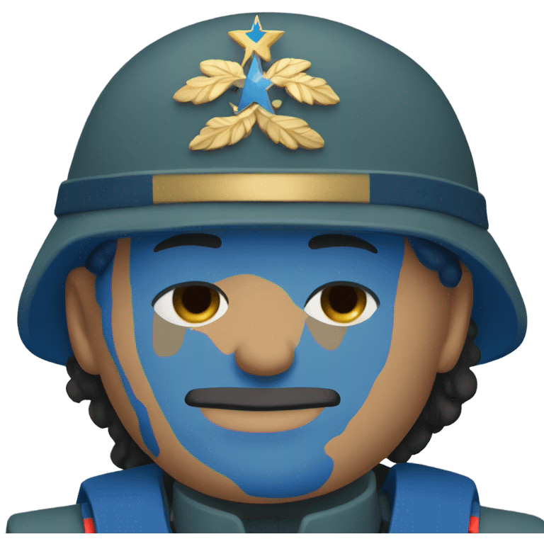 French Moroccan soldier in blue uniform  emoji