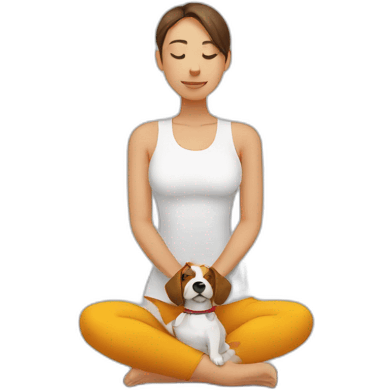 Yoga haciendo el perro emoji