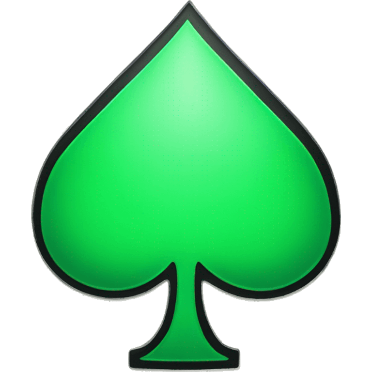 ace of spade, the spade is colored green instead of black emoji