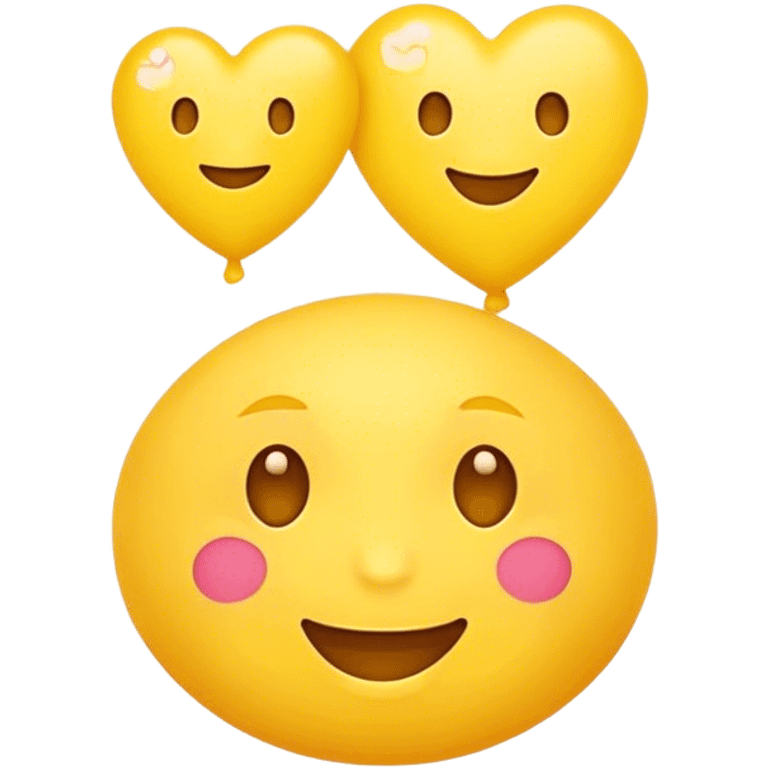 Yellow Face Emoji with yellow hearts  emoji