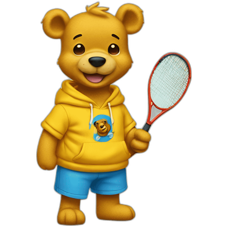 Winnie poo con tenis y sudadera azul emoji