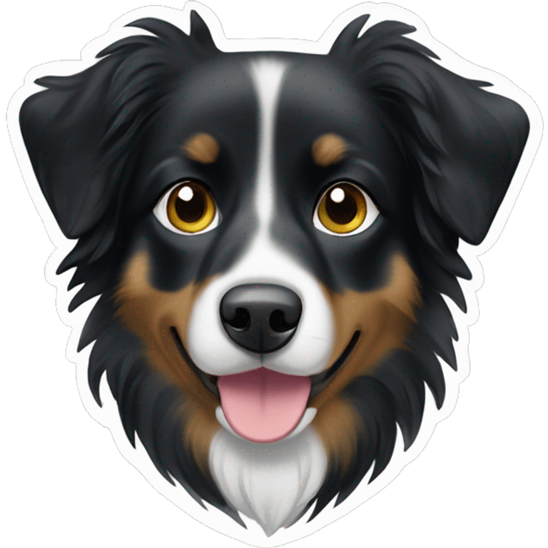 Small black australian shepherd dog Christmas tree emoji