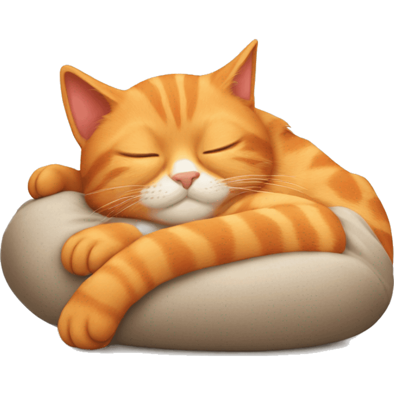 orange cat sleeping emoji