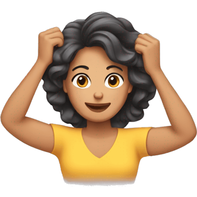 mujer moviendo su cabello emoji