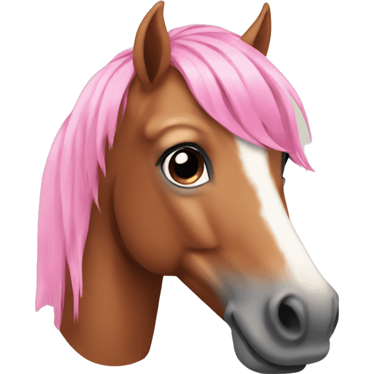 Horse with pink hair emoji