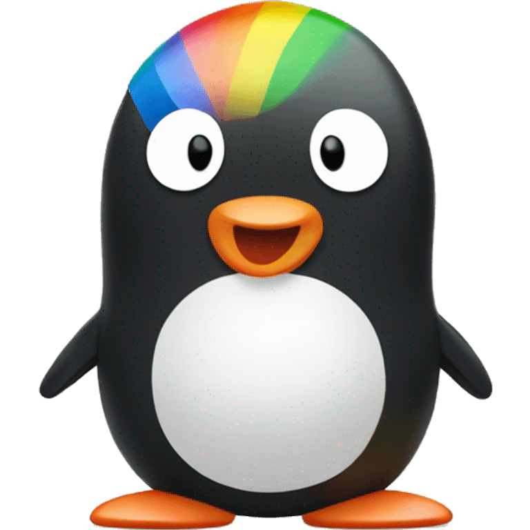 Rainbow with pingu emoji