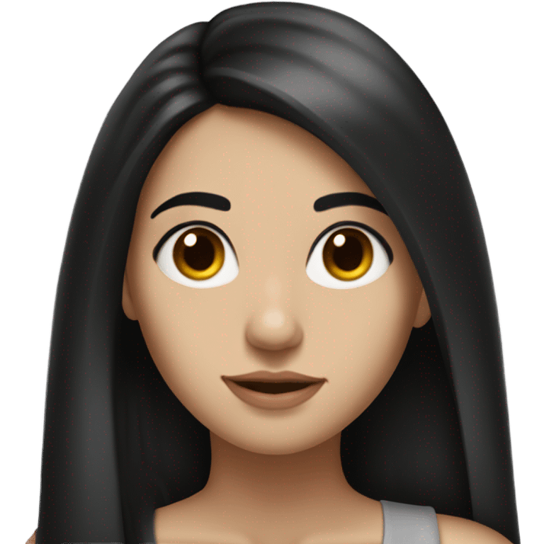 Hyper Realistic Beautiful Spanish girl brown eyes straight very long dark black hair  emoji