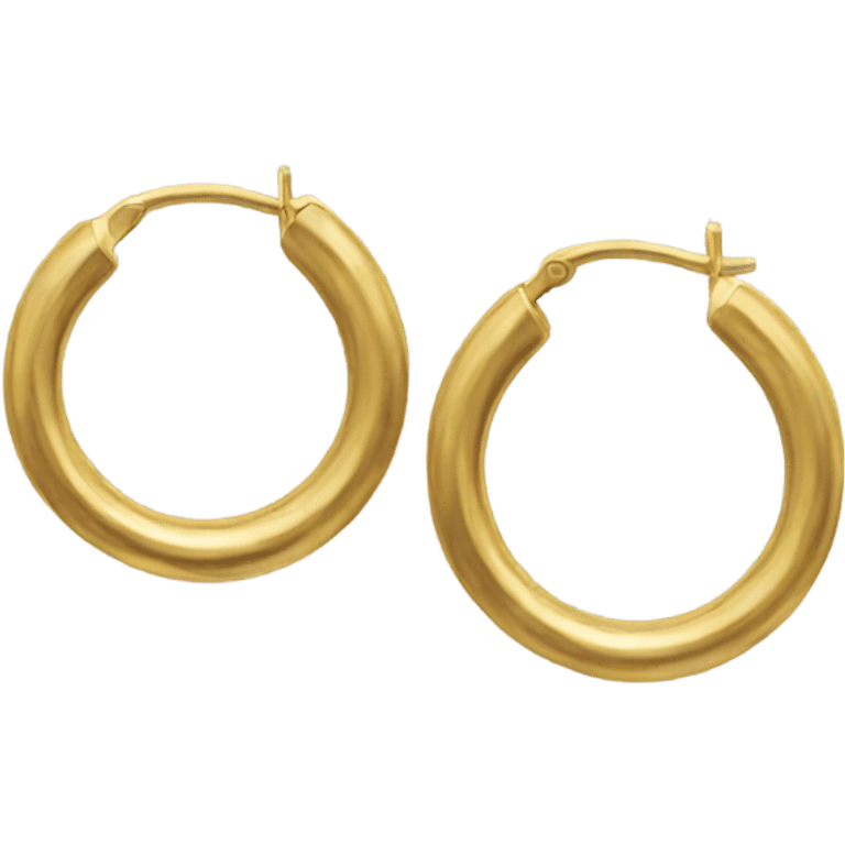 minimal gold hoop Earrings closeup emoji