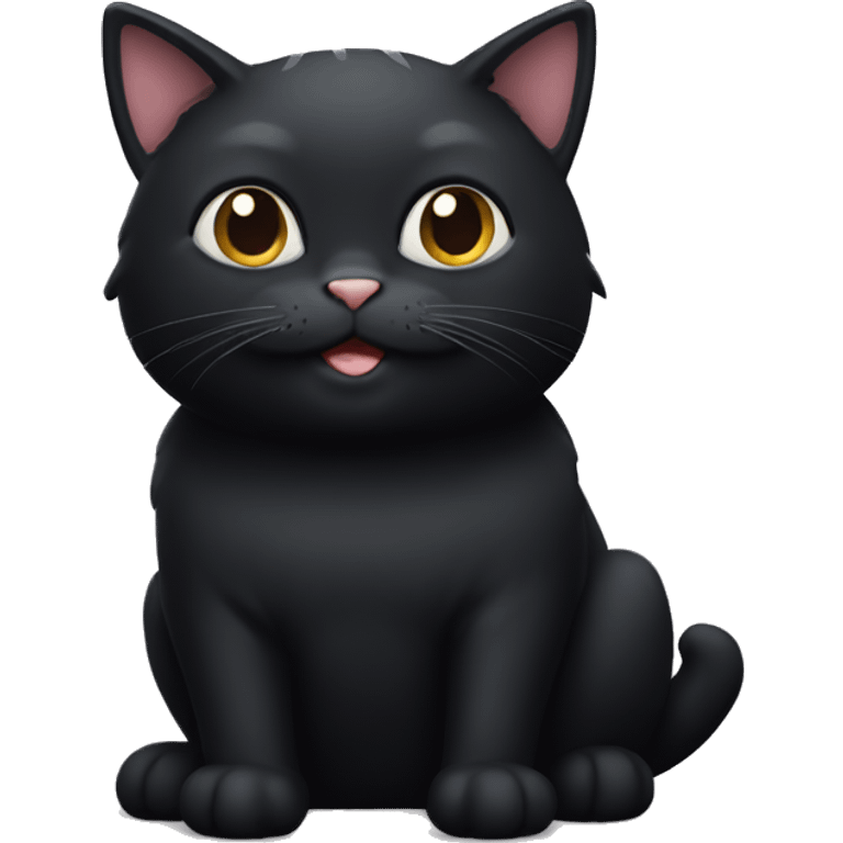 Chunky black cat emoji