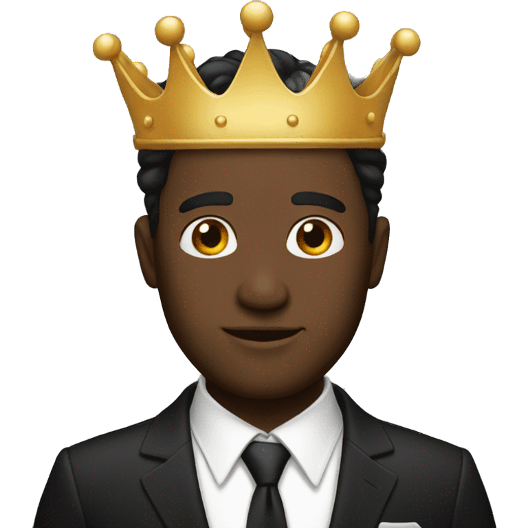 Man black suit crown emoji