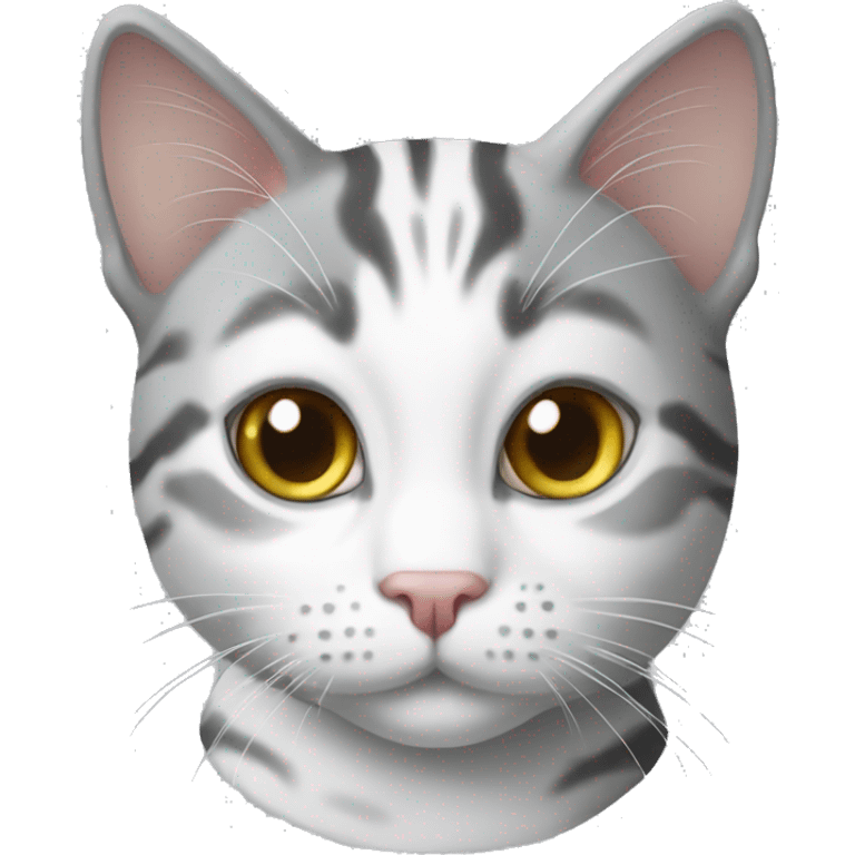 grey and white tabby cat emoji