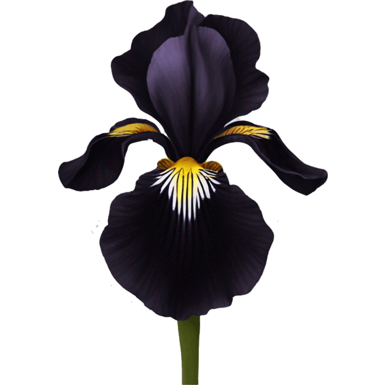 Black Iris flower dark black emoji