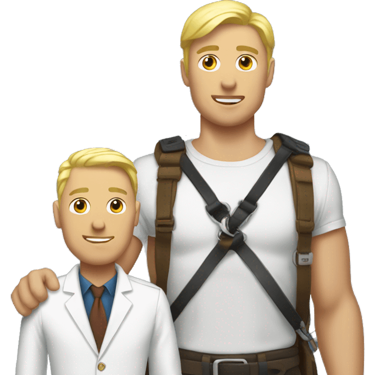 Elon holding leash blonde man emoji