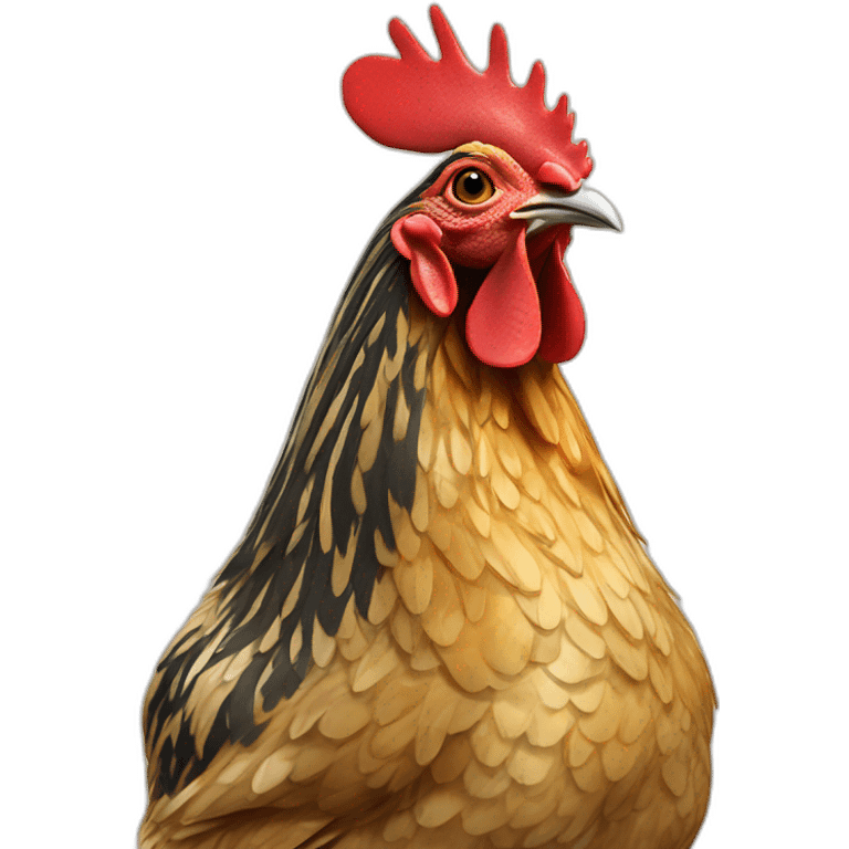 golden laced cochin chicken hen emoji