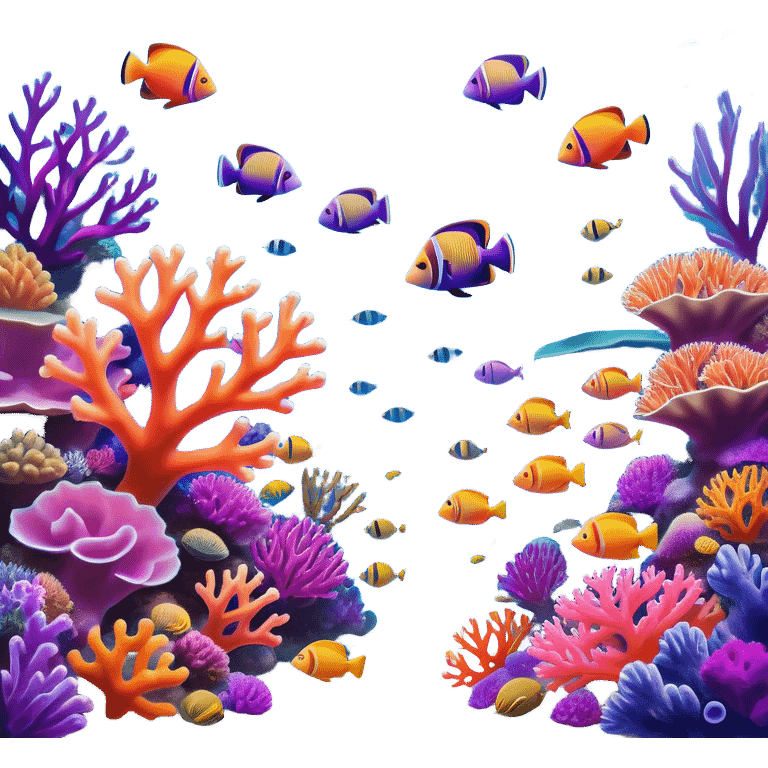 Cinematic Realistic Coral Reef Emoji in a wooden frame, Vibrant and alive, with colorful corals in hues of pink, purple, and orange, swaying gently with the underwater currents. Schools of tropical fish dart between the coral, with soft rays of sunlight piercing through the clear blue water above, creating a magical, serene underwater world. Soft glowing outline, capturing the essence of the bustling, colorful, and peaceful aquatic paradise. emoji