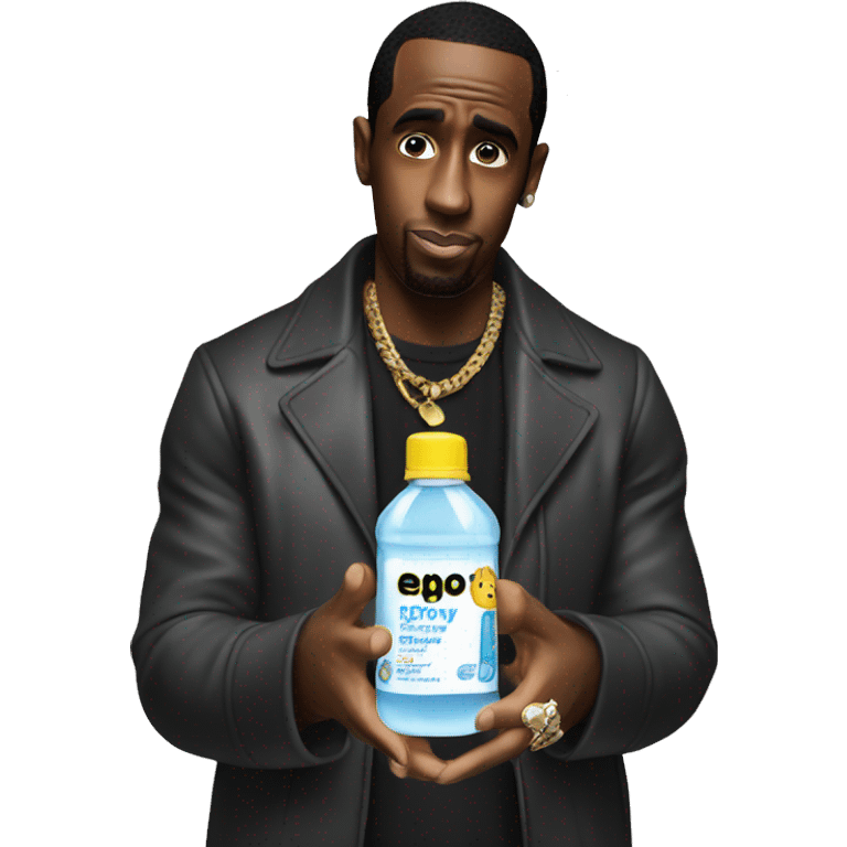 p diddy holding baby oil emoji