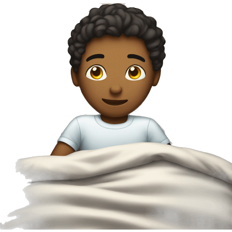 Boy in bed at school emoji