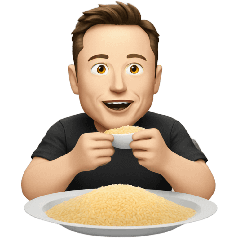 elon musk eating rice emoji