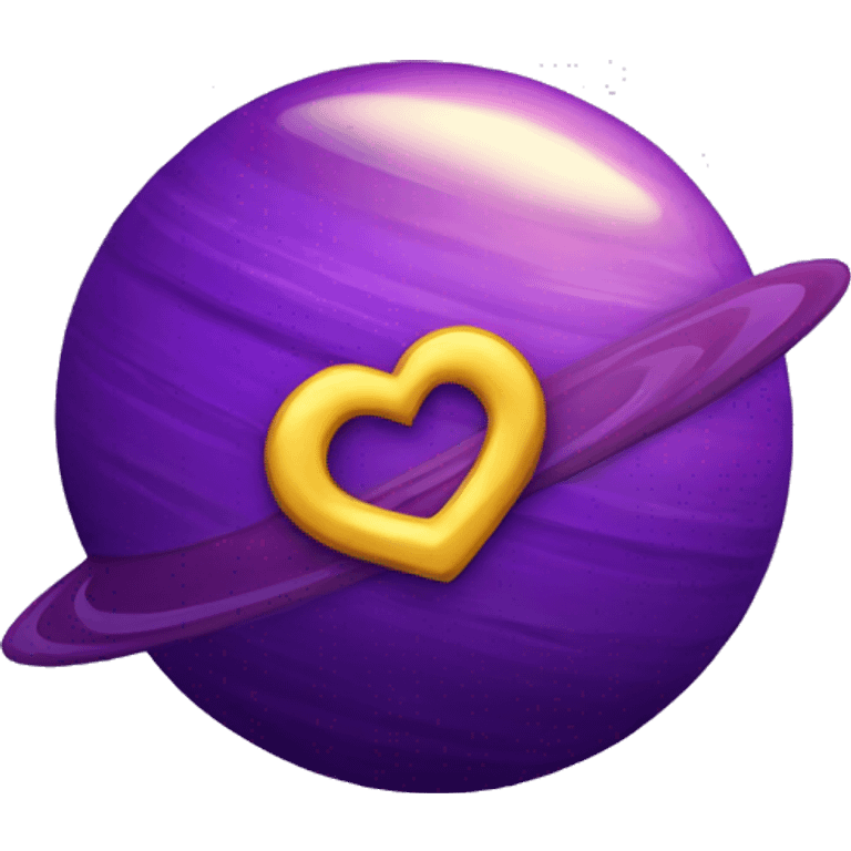 heart shape purple saturn planet emoji