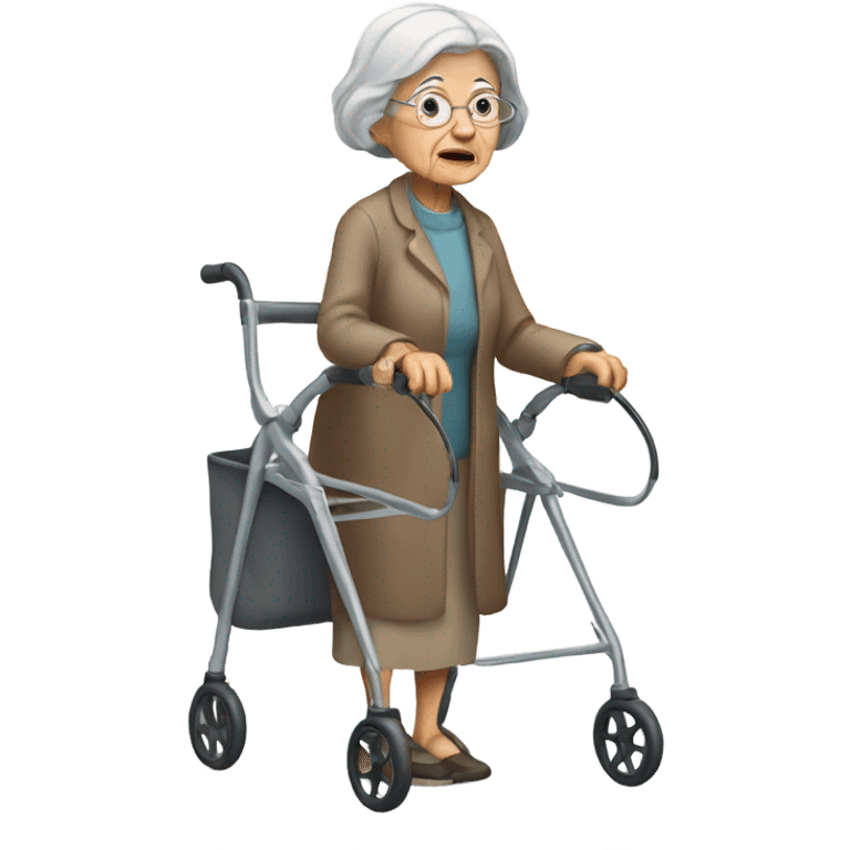 Old lady with a walker emoji