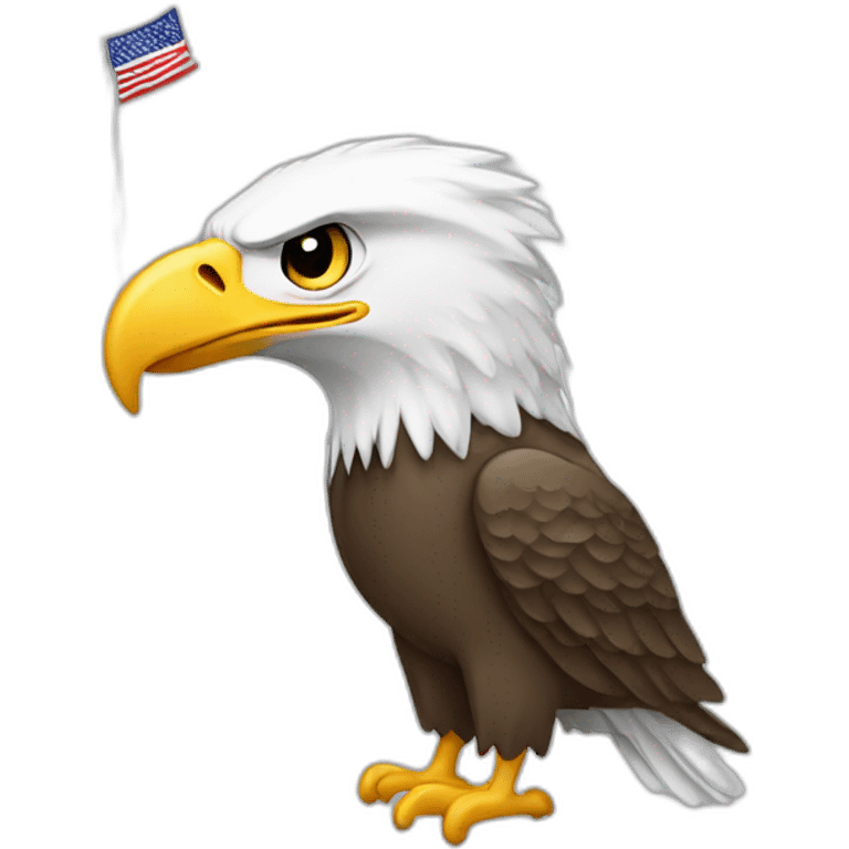 Bald Eagle With The American Flag  emoji