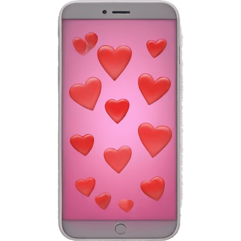 phone screen with hearts emoji